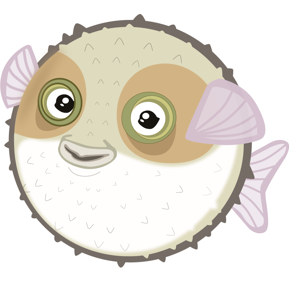 Pufferfish cartoon character