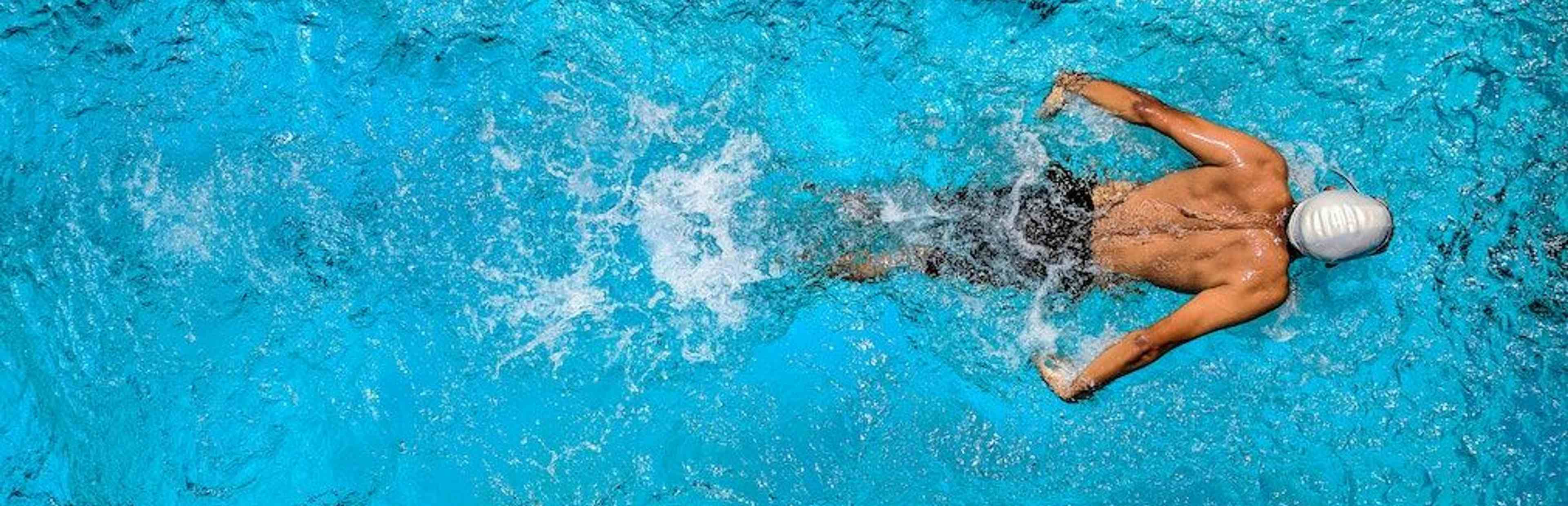 Overhead view of swimmer