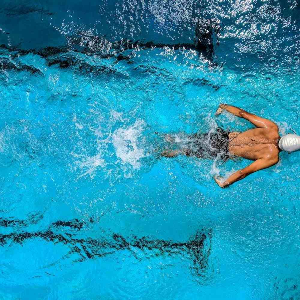 Overhead view of swimmer