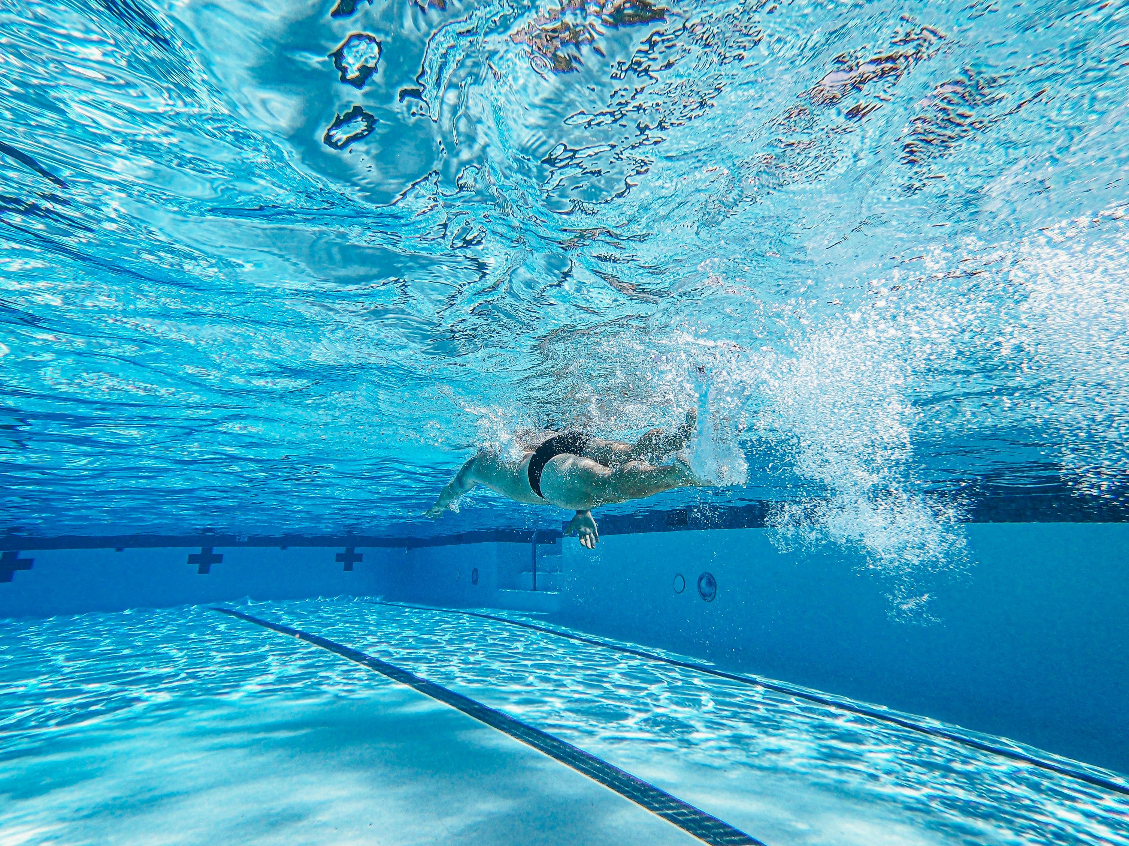 Picture of underwater swimming woman