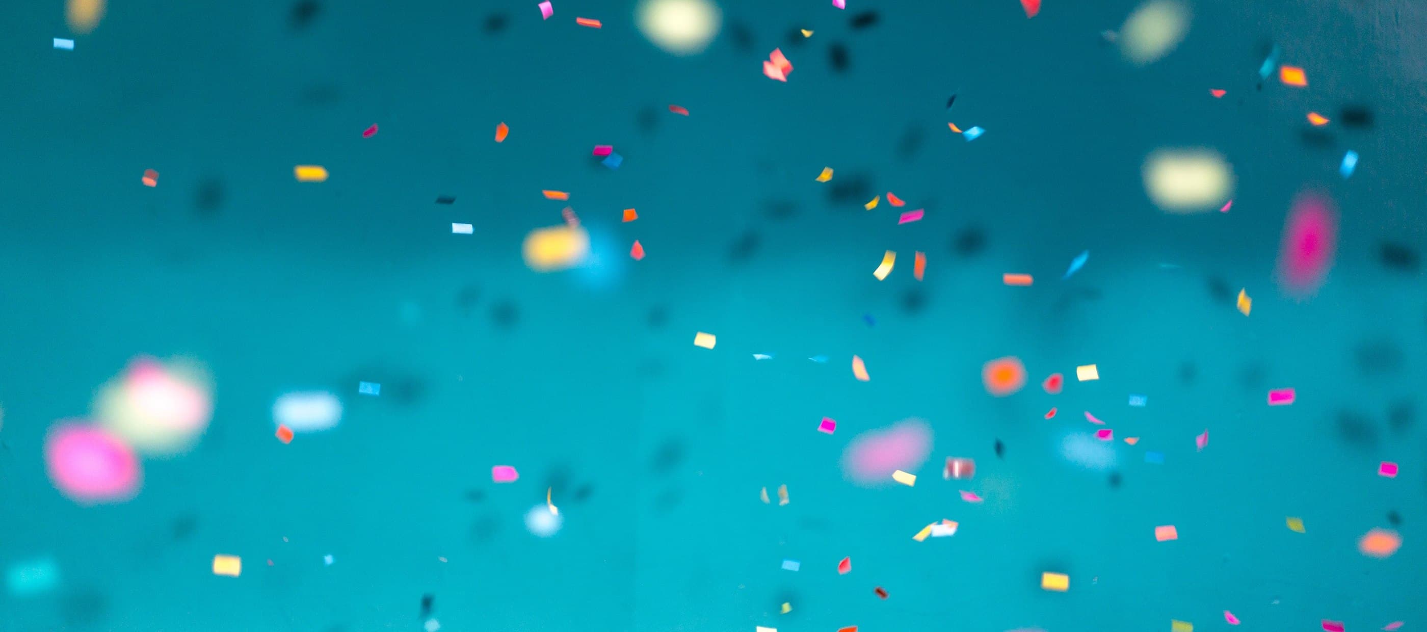 Confetti flying in the air