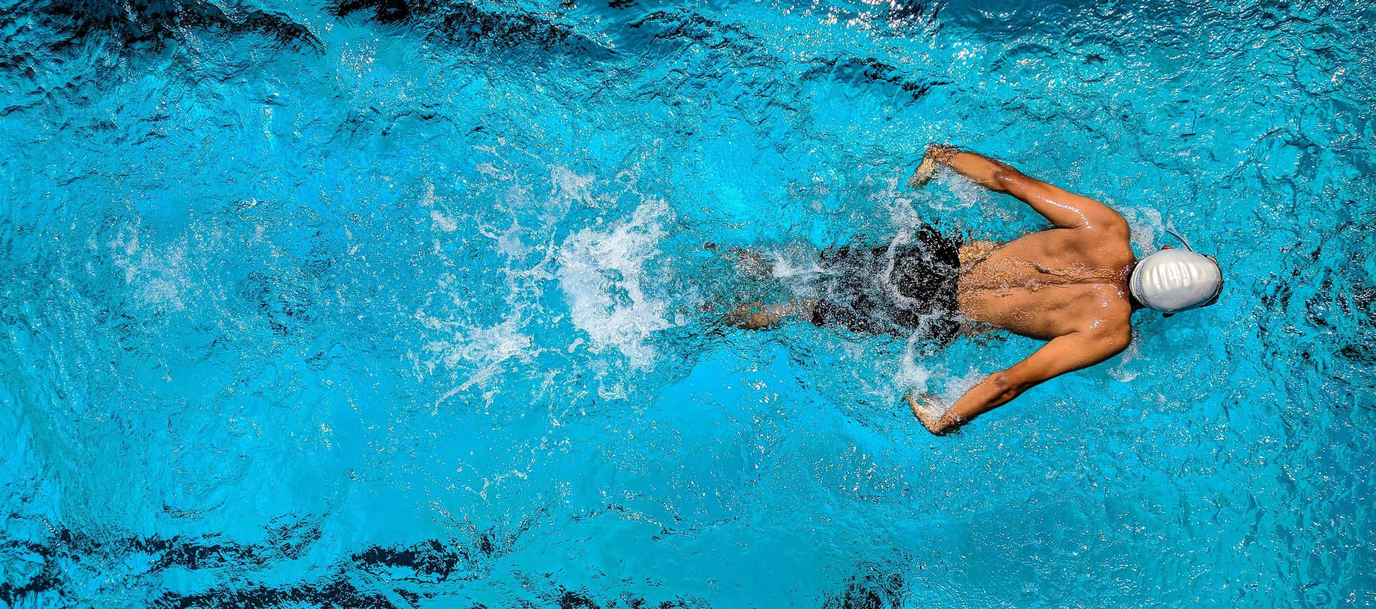 Overhead view of swimmer
